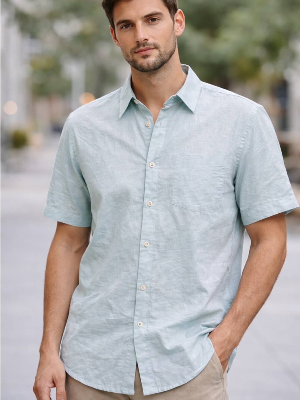 Coastaoro • NWT cotton linen blend men’s tee PTP 26”